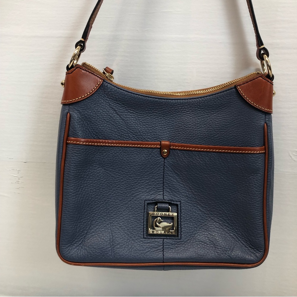 Dooney and Bourke leather shoulder bag, blue, EUC - Picture 12 of 12